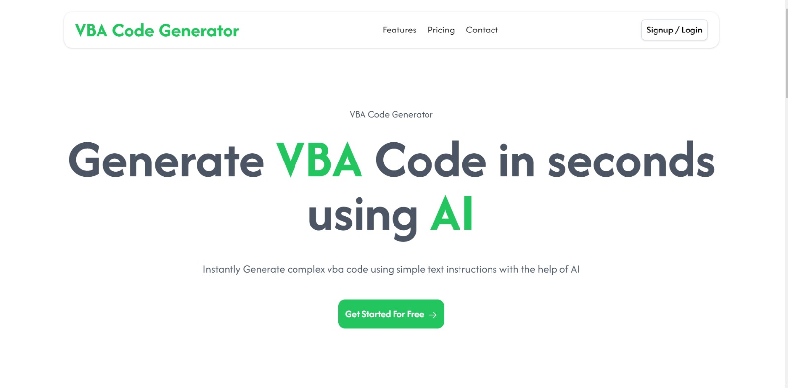 Free VBA Code Generator